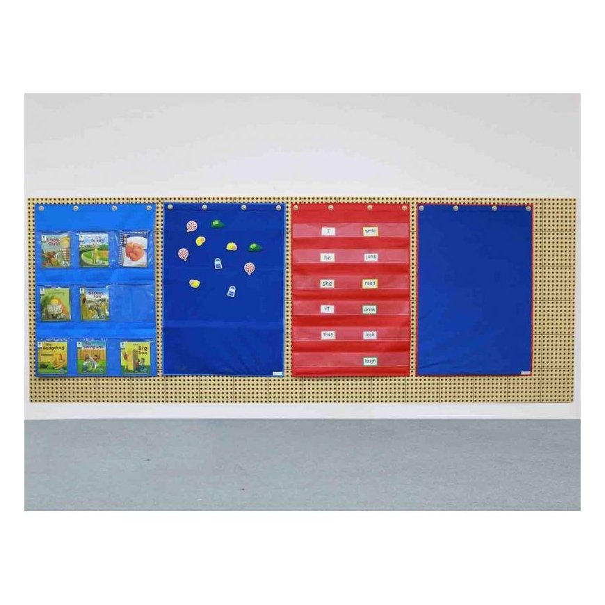 Materiałowy Arkusz Do Wieszania Z Kieszonkami Na Książki i Obrazki Masterkidz Blue – 4