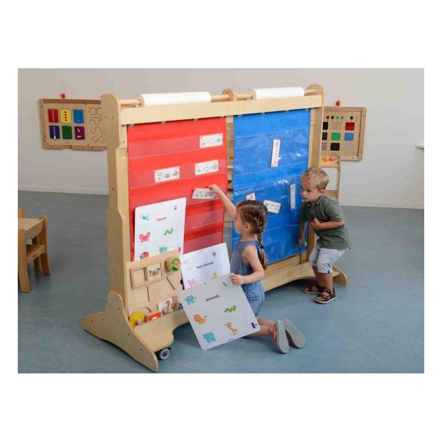 Materiałowy Arkusz Do Wieszania Z Kieszonkami Na Książki i Obrazki Masterkidz Blue – 5
