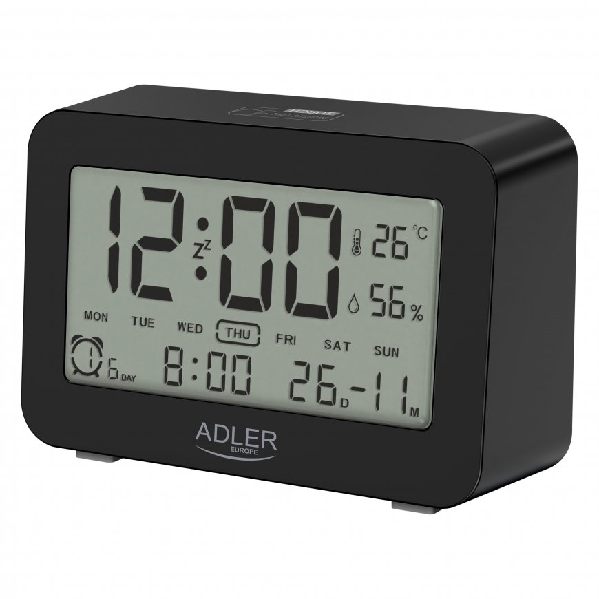 Adler Alarm Clock AD 1196b Black, Alarm