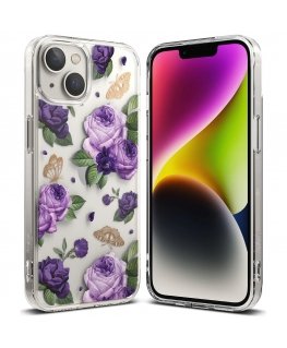 Ringke Fusion Design Armored Case Cover with Gel Frame for iPhone 14 Plus transparent (Violetinė rose) (FD637E29)