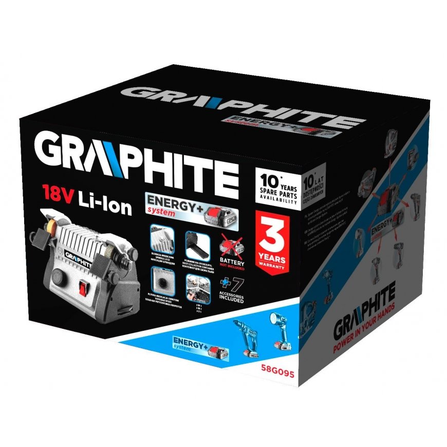 GRAPHITE 3 viename mini akumuliatorinis šlifuoklis - stalinis šlifuoklis, poliruoklis, šlifuoklis su – 9
