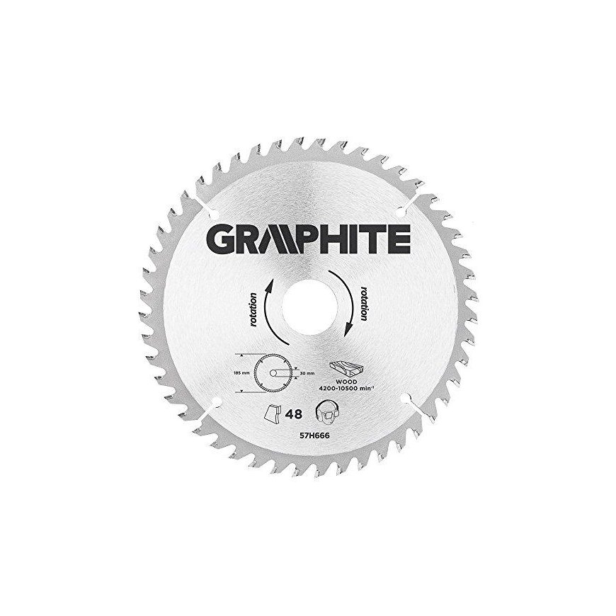 Graphite Graphite circular saw 185x30x3.2 mm 48z. - 57H666 – 2