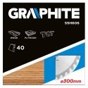 Graphite Graphite saw blade, wide 300x30 mm, 40 teeth - 55H606 Graphite Graphite saw blade, wide 300x30 mm, 40 teeth - 55H606