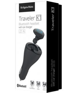 Bluetooth headphones with Kruger & Matz Traveler K1 car charger