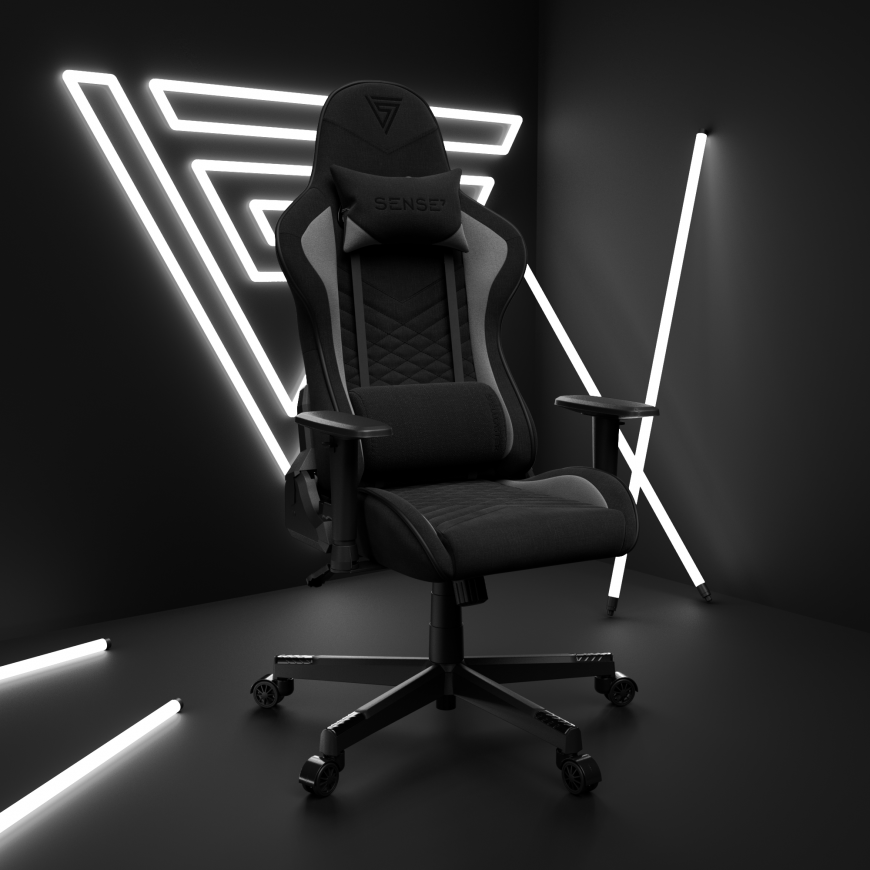 Žaidimų kėdė Sense7 Spellcaster fabric Gaming Chair, Juoda-pilka – 15