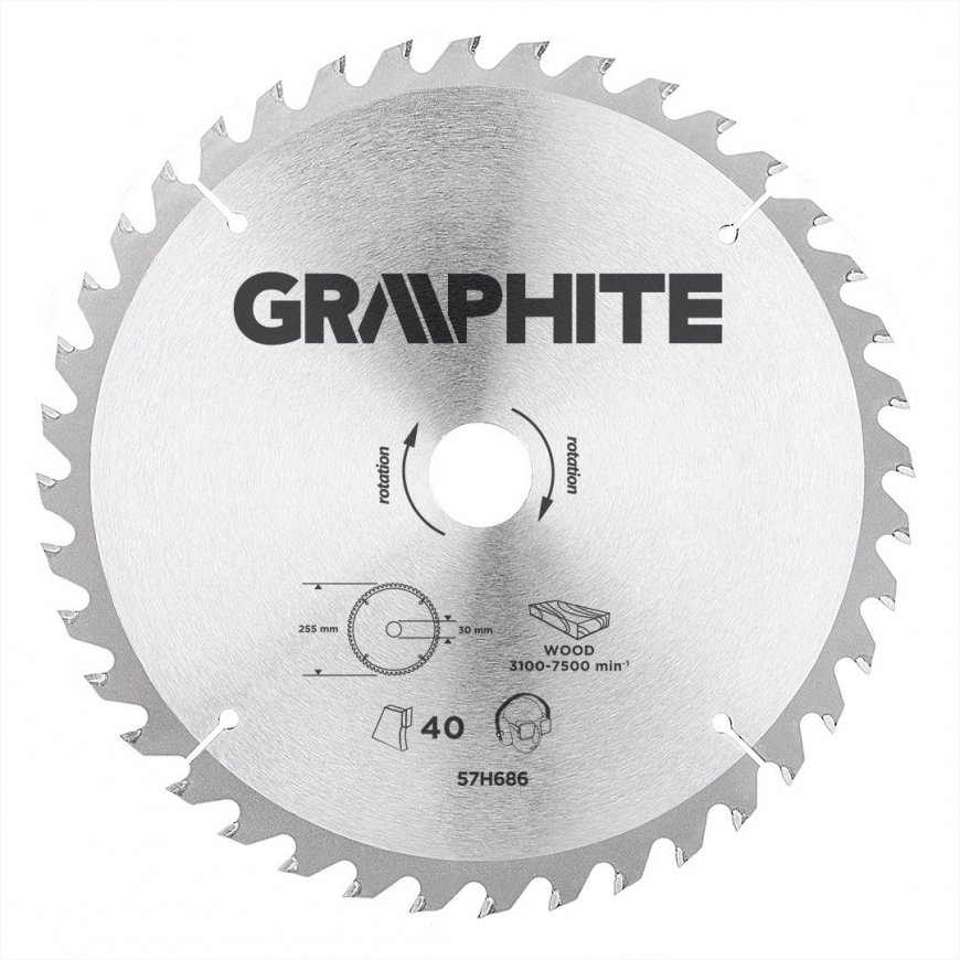 Graphite Grafitinis diskinio pjūklo diskas 255x30mm 40 dantų 57H686 – 3