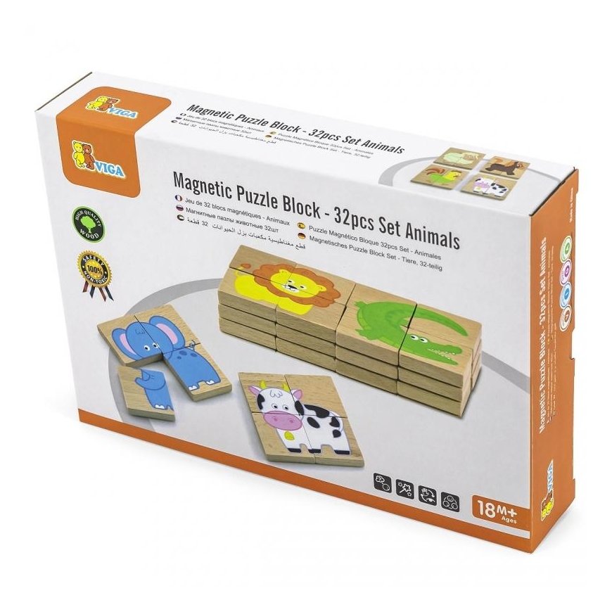 Viga Toys Medinis magnetinis gyvūnų galvosūkis, Viga – 6