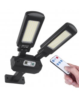 Maclean MCE447 Dual Solar Wall Light with Motion and Dusk Sensor IP54 5W 2 x 450 Lumens 6500K Two Light Sources Remote Control O