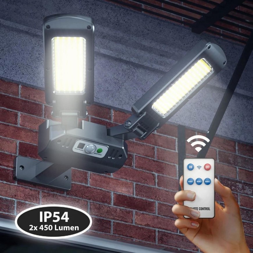 Maclean MCE447 Dual Solar Wall Light with Motion and Dusk Sensor IP54 5W 2 x 450 Lumens 6500K Two Li – 3