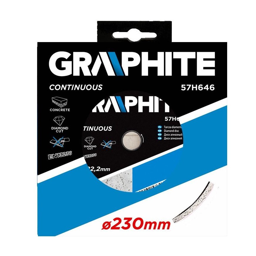 Graphite Grafitinis deimantinis diskas 230x22,2 mm, vientisas - 57H646 – 3