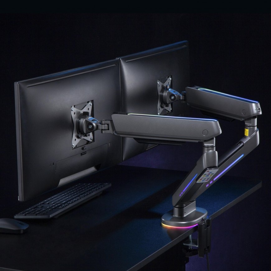 div class"int_ce_html"Holder for two NanoRS gaming monitors, RGB LED lighting, 17-32", max. 9kg, VES – 2