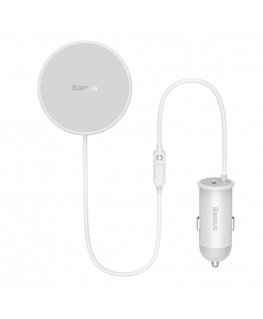 Baseus CW01 Magnetic Car Phone Holder to Ventilation Grid with car charger USB-C, 15W + 25W (White)