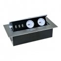 Orno Furniture socket, recessed into the tabletop with a thick edge, 2x2P + Z, 3 USB ports, silver Orno Furniture socket, recessed into the tabletop with a thick edge, 2x2P + Z, 3 USB ports, silver