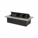 Orno Furniture socket, recessed into the tabletop with a thick edge, 2x2P + Z, 3 USB ports, silver Orno Furniture socket, recessed into the tabletop with a thick edge, 2x2P + Z, 3 USB ports, silver