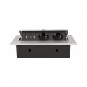 Orno Furniture socket, recessed into the tabletop with a thick edge, 2x2P + Z, 3 USB ports, silver Orno Furniture socket, recessed into the tabletop with a thick edge, 2x2P + Z, 3 USB ports, silver
