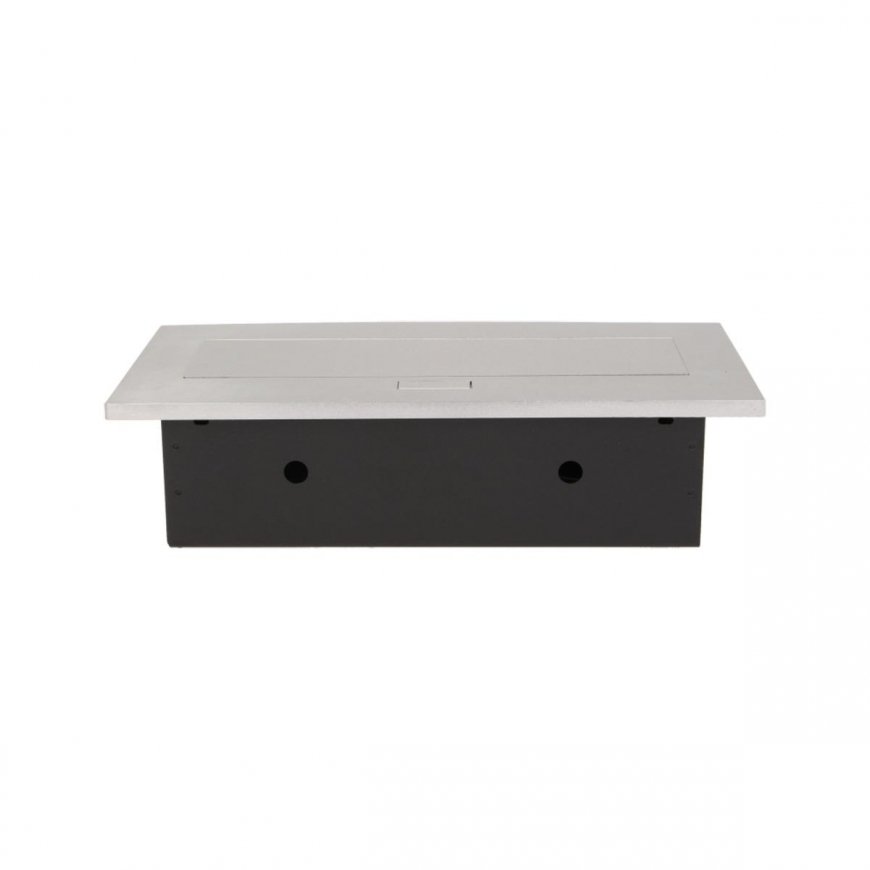 Orno Furniture socket, recessed into the tabletop with a thick edge, 2x2P + Z, 3 USB ports, silver – 7