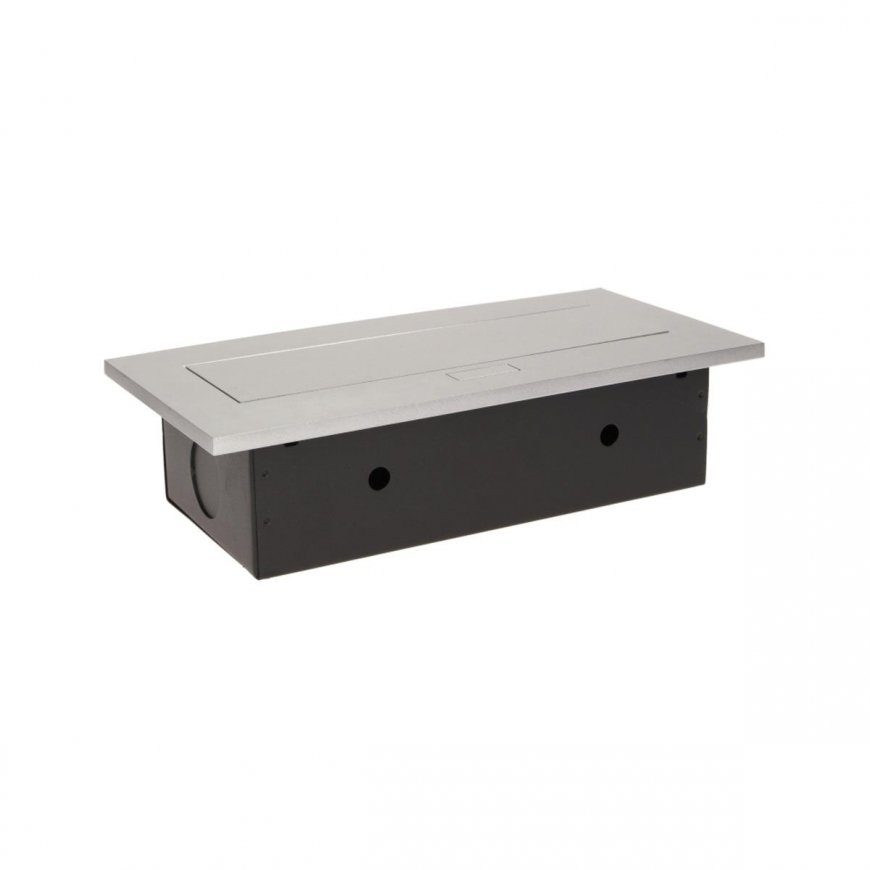 Orno Furniture socket, recessed into the tabletop with a thick edge, 2x2P + Z, 3 USB ports, silver – 9