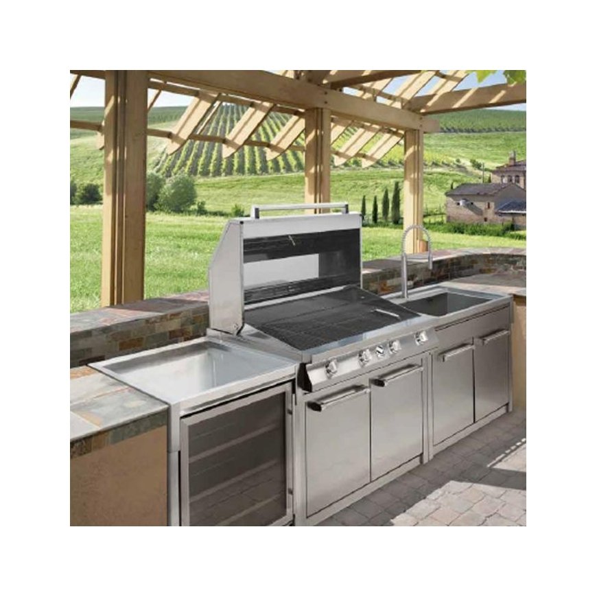 Stainless steel cabinet module with cutting table Steel Genesi G7C-P SS – 3
