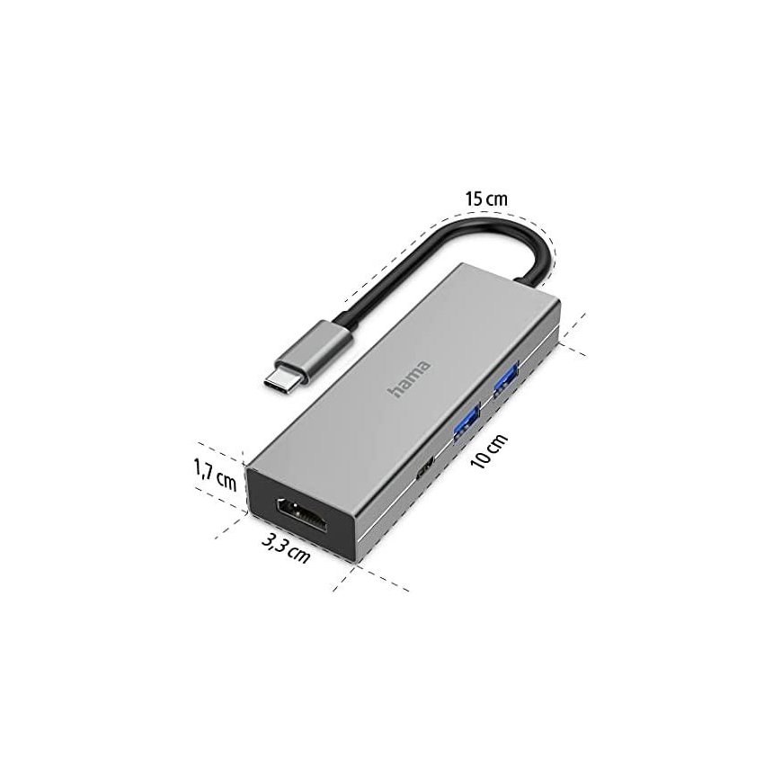 MULTIPORT HAMA USB-C 2xUSB-A 3.2, 1xTYP-C, 1xHDMI – 6