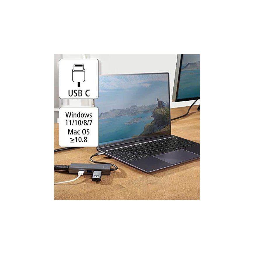 MULTIPORT HAMA USB-C 2xUSB-A 3.2, 1xTYP-C, 1xHDMI – 8