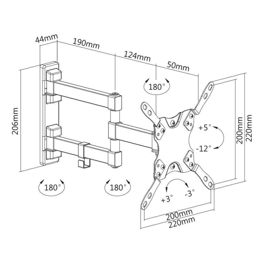Universal wall mount Kruger & Matz for LED TV (13-42") adjustable vertically and horizontally – 8