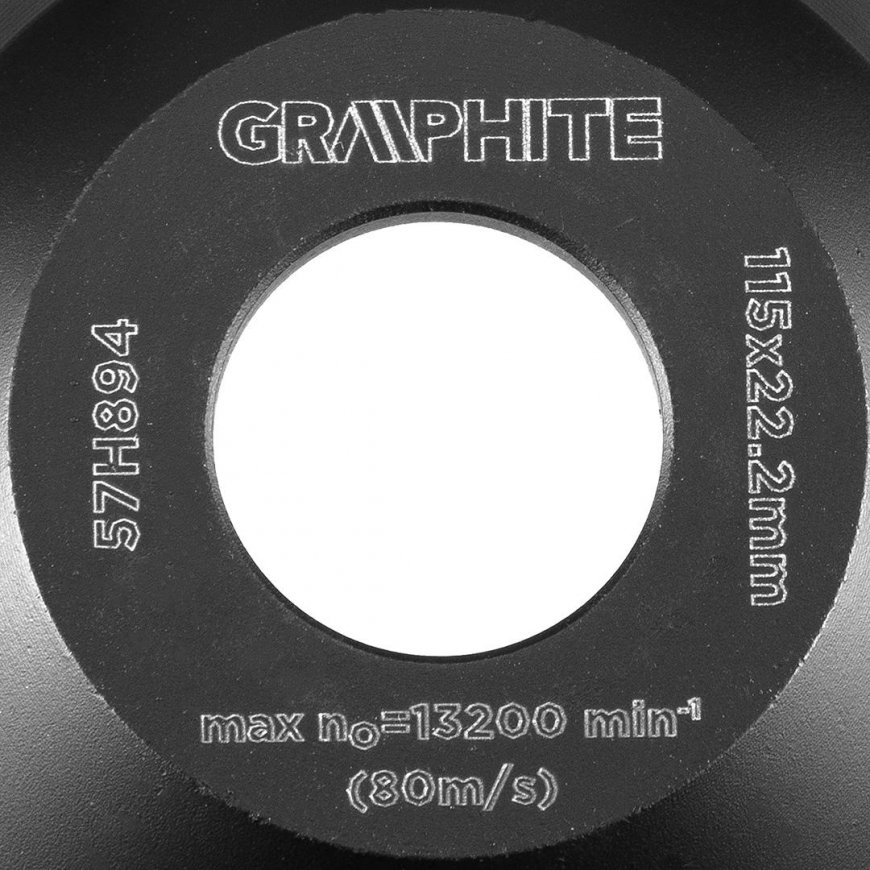 GRAPHITE Deimantinis šlifavimo diskas 115 x 22,2 x 5 mm, segmentas C – 3