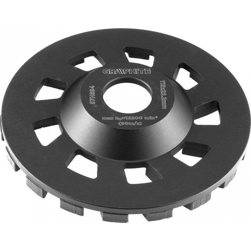 GRAPHITE Diamond grinding disc 115 x 22.2 x 5 mm, segment C – 9