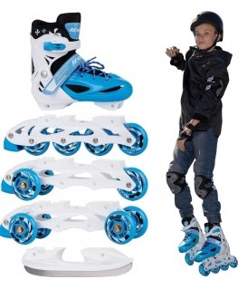 Roller skates Enero 4in1, size 30-33, blue