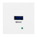 Orno NOEN USBQ, 45x45mm modulinis prievadas su 3A / 5V greito įkrovimo USB įkrovikliu 2A / 9V 1,5A /