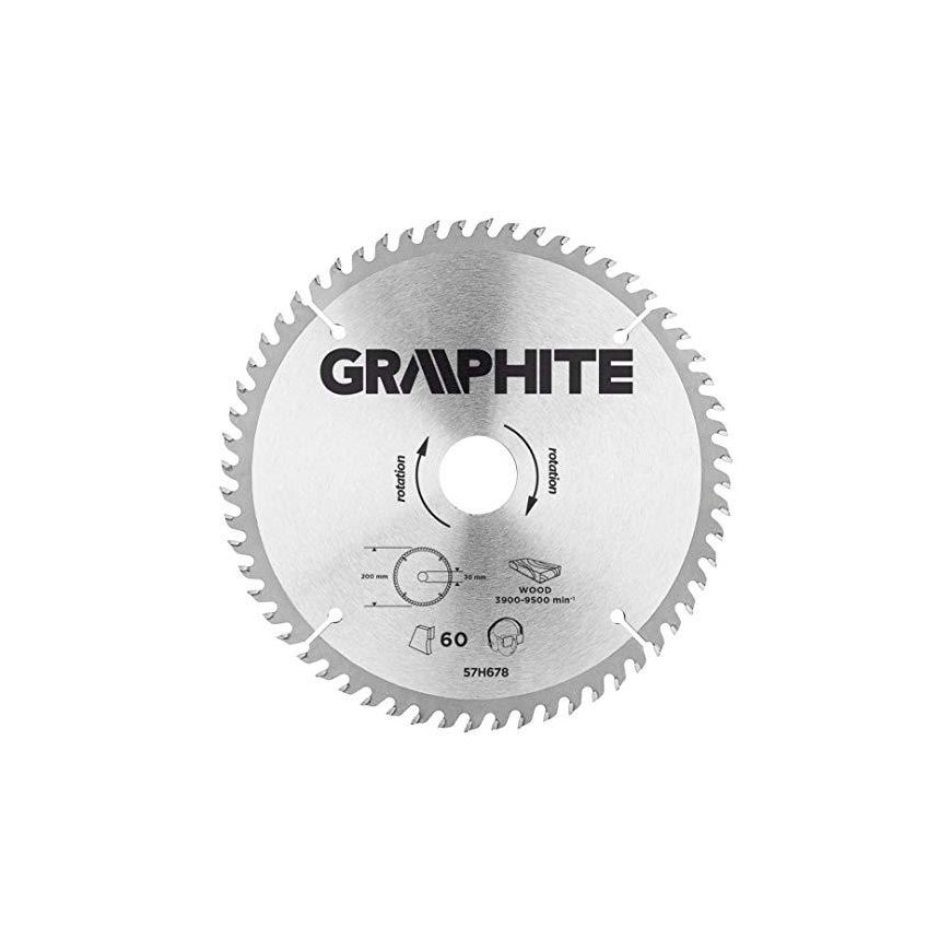 Graphite Grafitinis diskinis pjūklas 200x30x3,2mm 60 dantų. - 57H678 – 2