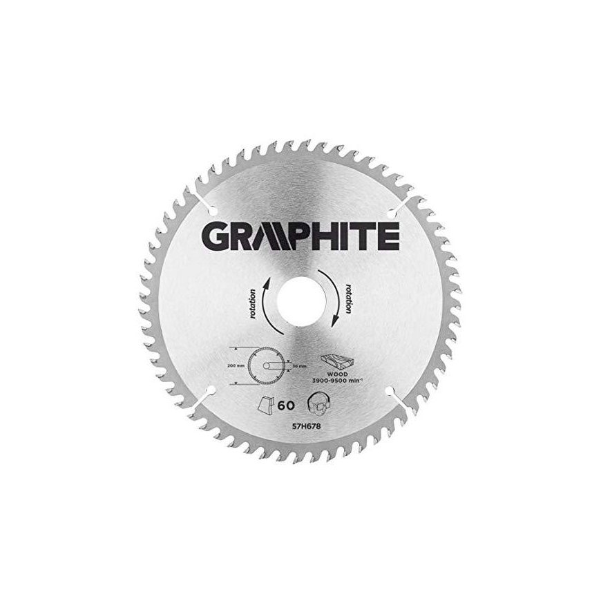 Graphite Grafitinis diskinis pjūklas 200x30x3,2mm 60 dantų. - 57H678 – 3
