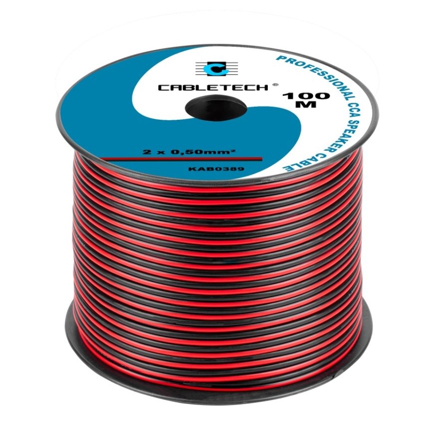 Cabletech CCA speaker cable 0.50mm black and red – 2