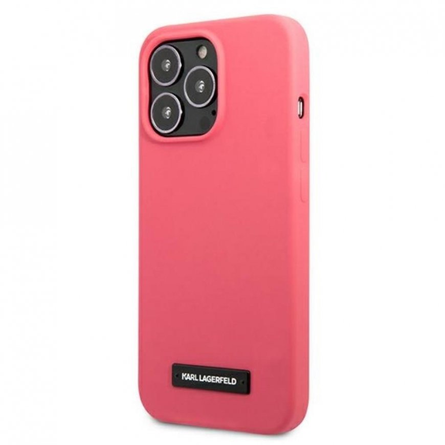 Dėklas Karl Lagerfeld KLHCP13LSLMP1PI iPhone 13 Pro/13 6,1 colio hardcase fuksja/fuksijos silikono plokštelė – 2
