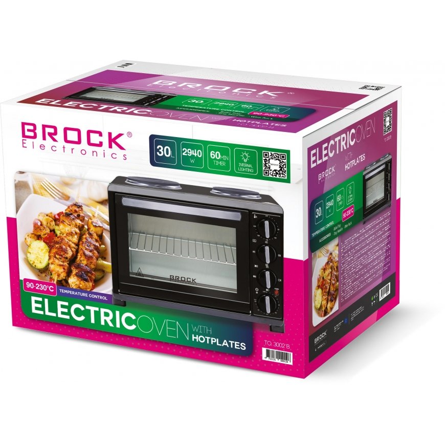 Elektrinė krosnelė Brock Electronics TO 3002 B Orkaité su virykle TO 3002 B – 4