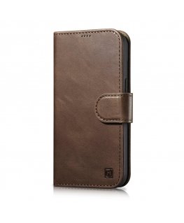 icarer oil Wax Wallet Case 2 in1 Cover iPhone 14 Plus Anti-RFID Leather Flip Case Brown (WMI14220723-BN)