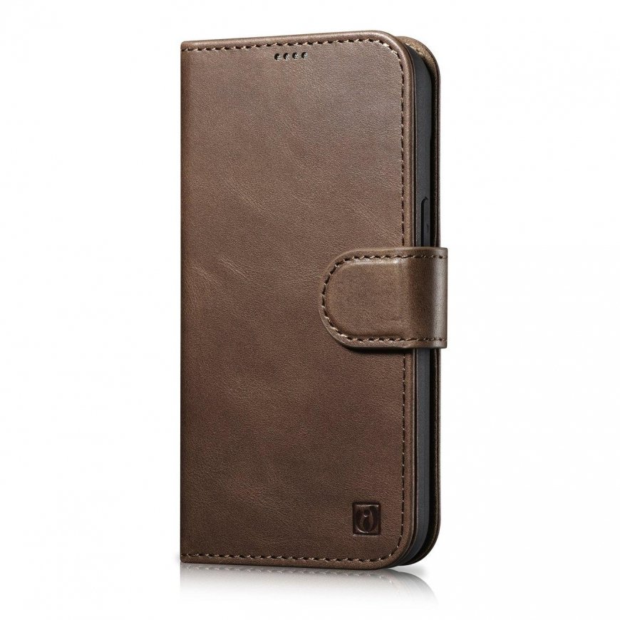 icarer oil Wax Wallet Case 2 in1 Cover iPhone 14 Plus Anti-RFID Leather Flip Case Brown (WMI14220723-BN)