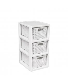 Bookcase with 3 baskets BranQ antique white