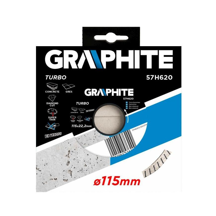 Graphite Grafitinis deimantinis diskas 115x22,2 mm turbo itin plonas - 57H620 – 3
