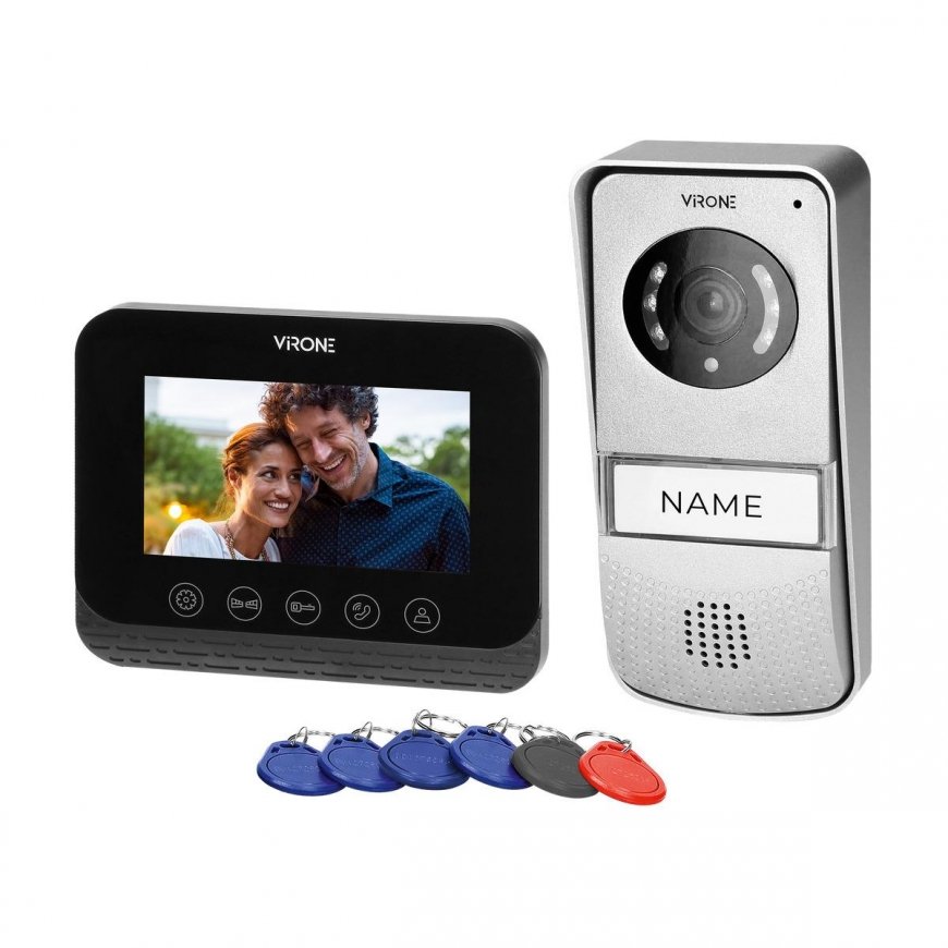 Orno Laisvų rankų vaizdo domofono rinkinys, spalvotas, 4,3 colio LCD, su proximity tag skaitytuvu, j – 8