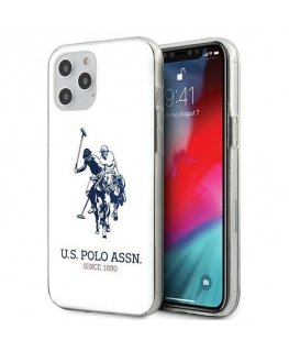 US Polo Assn US Polo USHCP12LTPUHRWH iPhone 12 Pro Max 6,7 colių baltas / baltas blizgus didelis logotipas