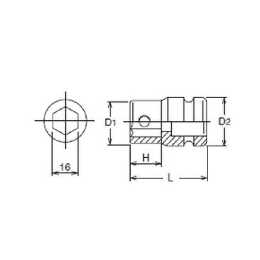 3/4" 16 mm antgalių laikiklis KOKEN – 6