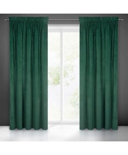 Naktinė užuolaida iš minkšto aksomo Eurofirany DIVA LINE RIA 140X270 cm, juosta/ tunelis/ kabliukai, 300 g/m2, spalva: tamsiai ž