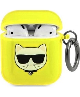 Karl Lagerfeld KLA2UCHFY AirPods dangtis geltona/geltona Choupette