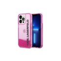Karl Lagerfeld KLHCP14XLCKVF iPhone 14 Pro Max 6,7 colių rožinė / rožinė kietas dėklas Liquid Glitter Elong