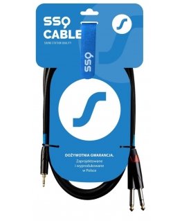 SSQ MIJM3 SS-1815 Kabeļa ligzda Stereo 3,5&nbsp;mm - 2x Mono ligzda 6,3&nbsp;mm 3&nbsp;m Melns