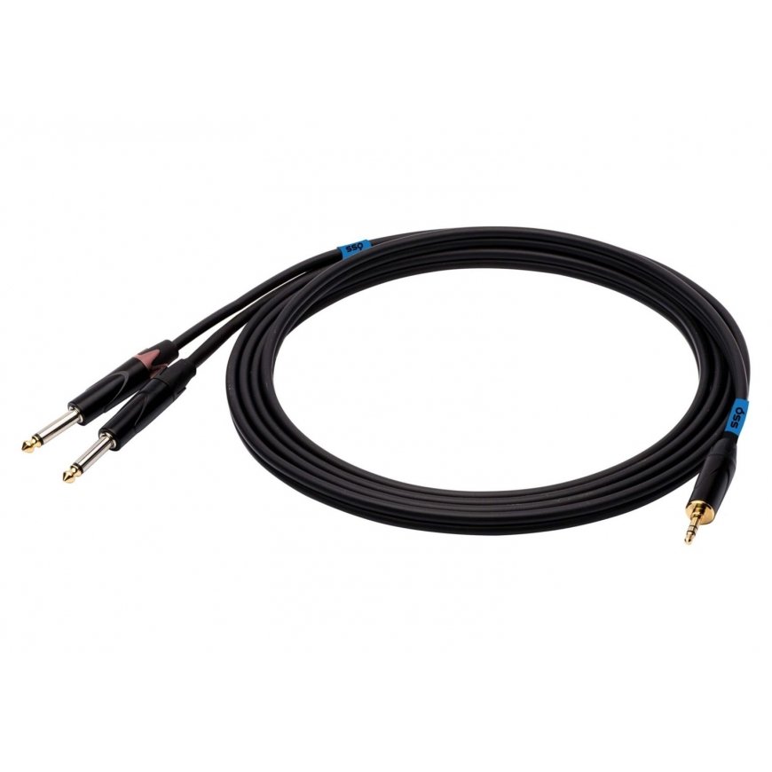 SSQ MIJM3 SS-1815 Kabeļa ligzda Stereo 3,5 mm - 2x Mono ligzda 6,3 mm 3 m Melns – 2