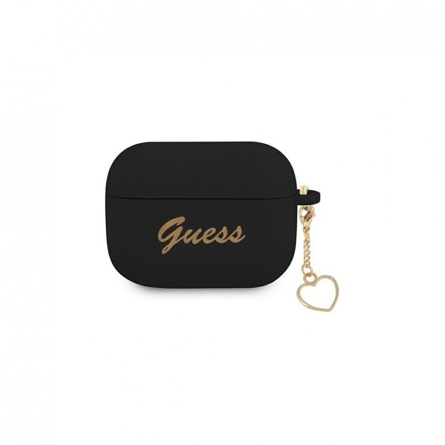 Guess GUAPLSCHSK AirPods Pro dangtelis juodas/juodas Silicone Charm Heart Collection – 3