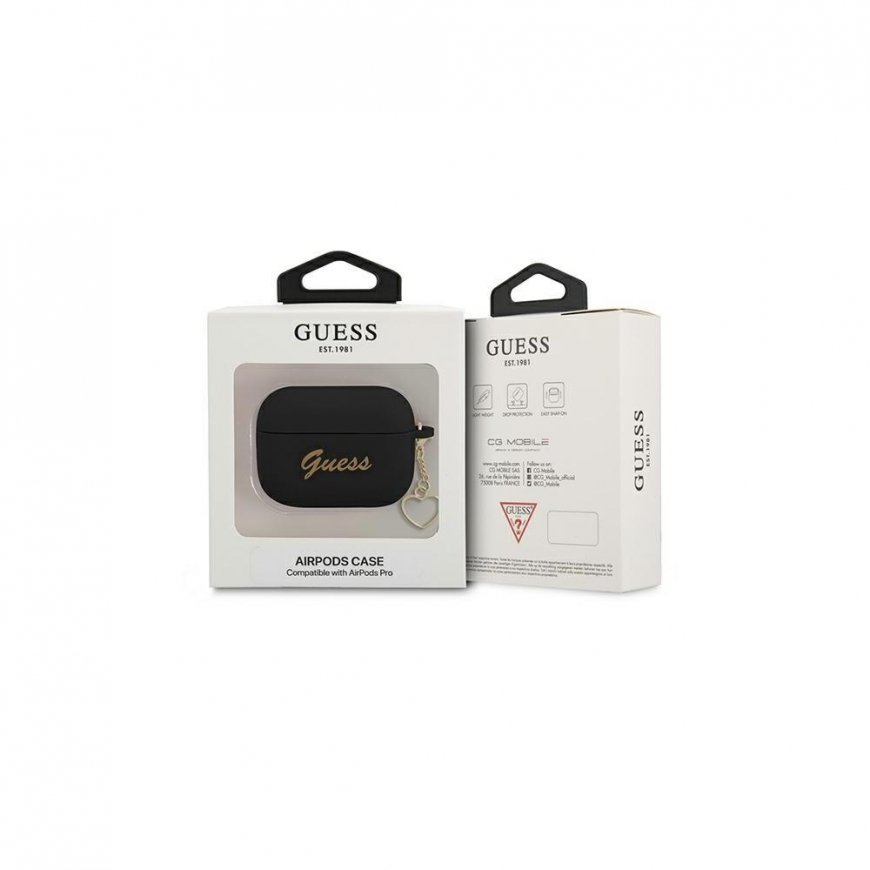 Guess GUAPLSCHSK AirPods Pro cover black/black Silicone Charm Heart Collection – 5