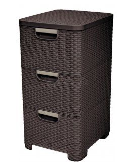 Curver Style Dark Brown 3 Drawer Bookcase