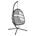 Piekaramais ðûpuïkrçsls YOYO ar spilvenu 100x95/110xH196cm, statîvs: tçrauda truba, sçdvieta: plastikâta pinums, pelçks Piekaramais ðûpuïkrçsls YOYO ar spilvenu 100x95/110xH196cm, statîvs: tçrauda truba, sçdvieta: plastikâta pinums, pelçks
